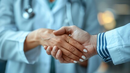 a doctor holding a patient's hand, showing compassion and support during a medical visit