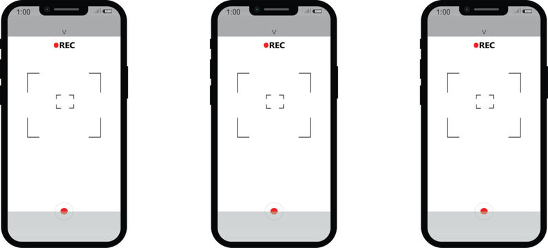 Mobile phones camera Record, Vector illustration