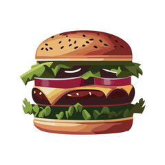 Burger vector illustration on white background