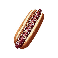 Hotdog vector illustration on white background