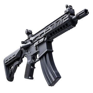 Assault rifle on isolated background