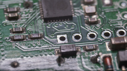 Close-up details of electronic board