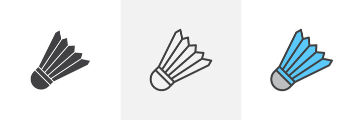 Shuttlecock Isolated Line Icon Style Design. Simple Vector illustration
