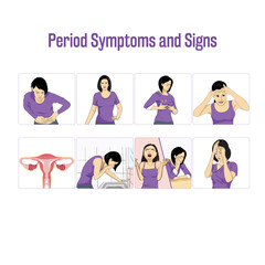 Period Symptoms and Signs Illustration