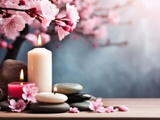 Obraz na płótnie Canvas beautiful cherry blossom in wellness center