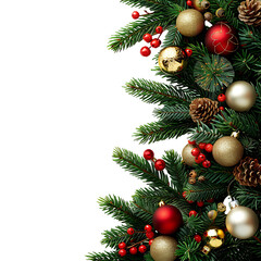 Fototapeta na wymiar Christmas tree ornamentals on isolated background