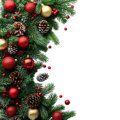 Naklejka na ściany i meble Christmas tree ornamentals on isolated background
