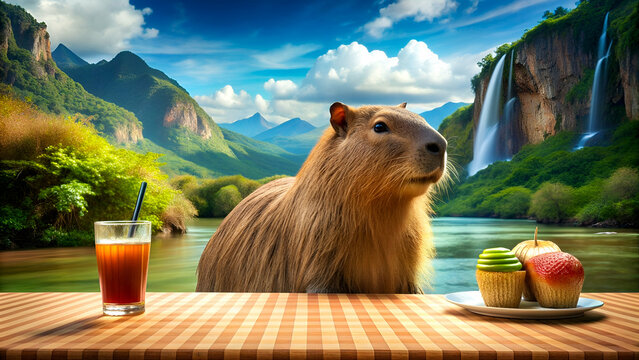 Capybara picnic