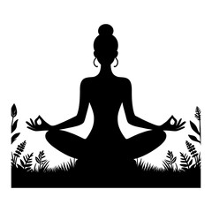 Yoga pose silhouette