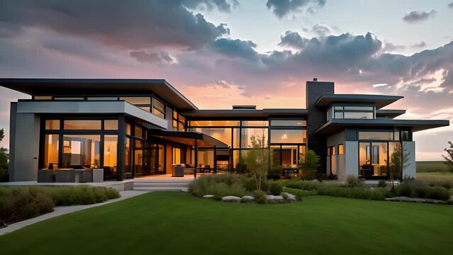 Inspired by the sweeping plains this stylish dwelling boasts a sleek and distinctive design accented by large windows that capture the endless vistas.