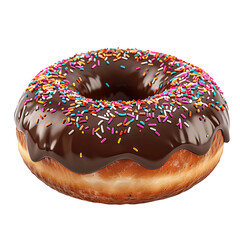 chocolate donut on isolated background
