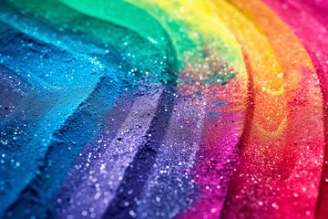 Colorful Rainbow draft Copy Spcae Design. Vivid genesis wallpaper motley abstract background. Gradient motley effortless lgbtq pride colored neon illustration supernatural - obrazy, fototapety, plakaty