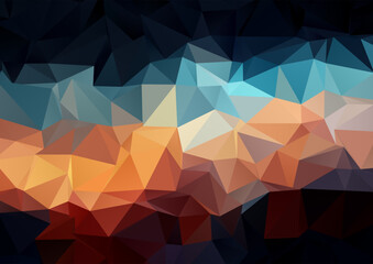 Abstract background with a dark low poly design - 742643712
