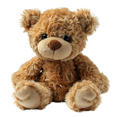 Teddy bear stuffed animal toy isolated on white, transparent, PNG