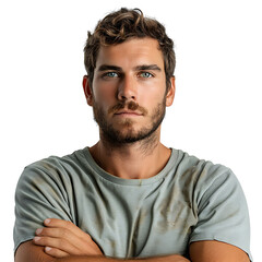 Obraz premium Senior serious man on isolated background