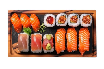 tasty sushi isolated on white