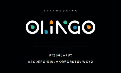 Olingo abstract minimal modern alphabet fonts. Typography technology vector illustration Pro Vector