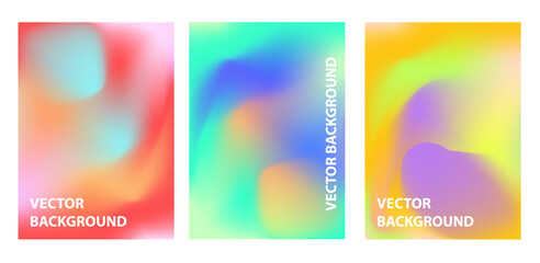 Fototapeta premium Set of Vector Gradient Backgrounds. Covers Design Templates. Trendy Modern Background. Vector Illustration.