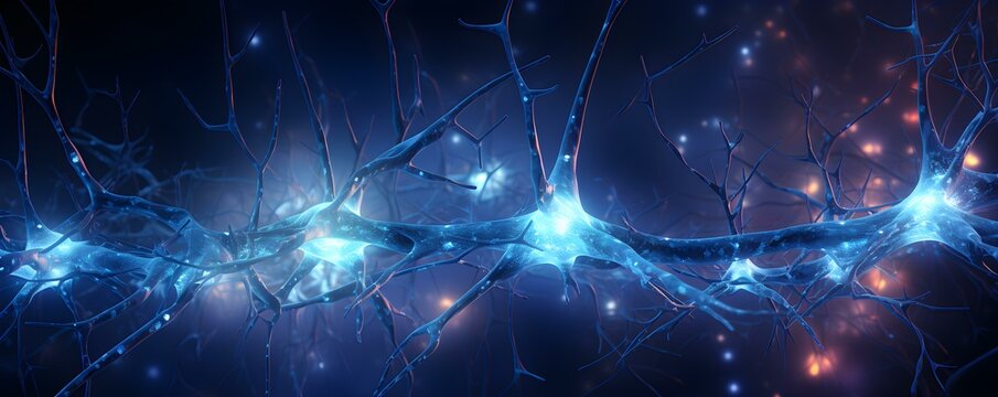 Closeup of intricate human neural pathways in the brain structure copy space solid background. Concept Brain Science, Neuroscience, Neural Pathways, Neurology, Human Anatomy