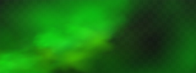 Green stink bad smell, smoke or poison gases,chemical toxic vapour.Vector realistic set of stench breath or sweat odor isolated on transparent checkered background.
