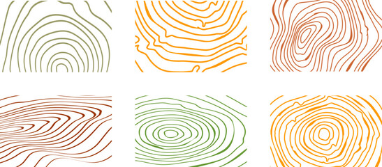 Background of abstract growth rings of a tree.Line design of a wooden stump.Tree cut pattern.Vector topographic map concept. 