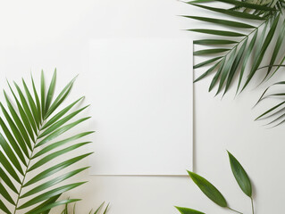 green, tropical, background, design, nature, white, frame, paper