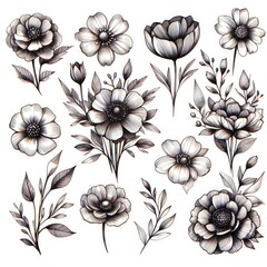 Capturing Jasmine Beauty: A Delicate Sketch of Fragrant Blooms