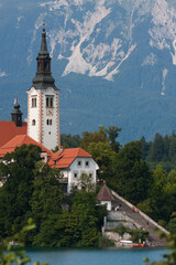 Fototapeta premium Panorama of Bled lake in Slovenija