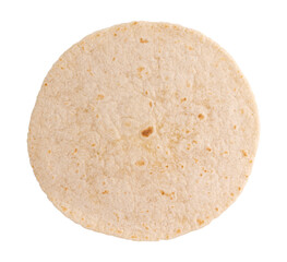 round grain tortilla or pita lavash, round flat bread from above isolated
