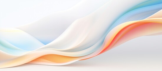 Obraz premium Abstract backdrop with white, blue, and orange waves creating a dynamic pattern.