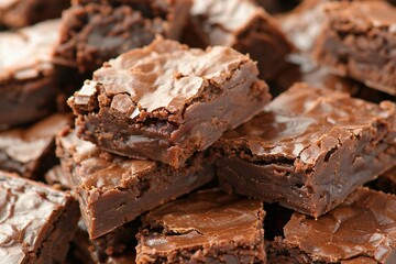 Brownies fudge good sweetness for your mem - obrazy, fototapety, plakaty