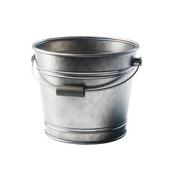 Metal bucket. Isolated bucket on white background