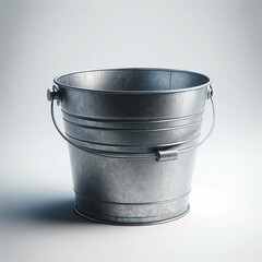 Metal bucket. Isolated bucket on white background