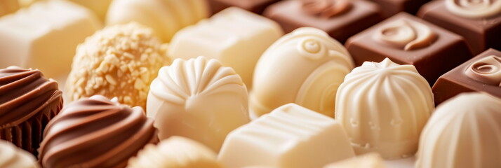 pattern of high quality white and black chocolates