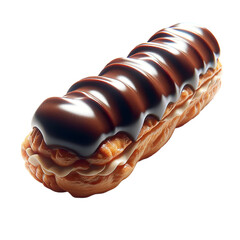 Eclair. Isolated eclair on white background