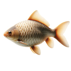 Goldfish. Isolated fish on white background