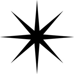 Minimalist silhouette stars icon set, twinkle shining star shape symbols, icons, elements. Modern geometric sparkle black silhouettes sign vector.