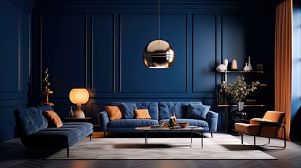 color navy blue wall