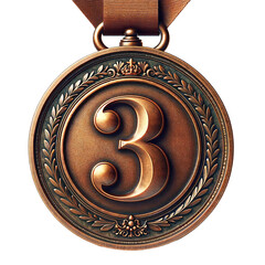 Bronze Medal. Isolated medal for third place - obrazy, fototapety, plakaty
