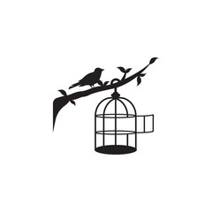 Bird cage logo symbol icon, vector illustration design