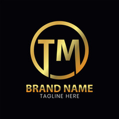 TM Logo Letter Monogram  Modern logo designs template vector .Minimal abstract line art letter TM logo.
