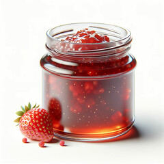 A jar of strawberry jam