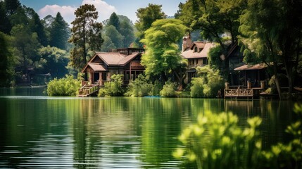 Fototapeta na wymiar vacation lake houses