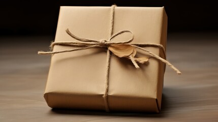 ribbon brown paper package