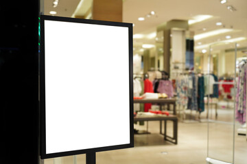 Blank storefront signboard outside a ladies fashion boutique - 742664150