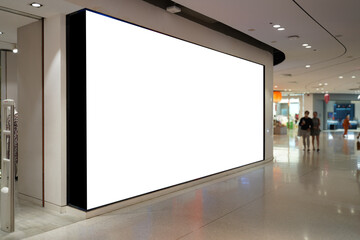 large empty billboard in shopping mall, prime retail location for high-impact branding - 742664153