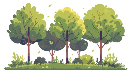 Tuinposter Forest landscape illustration vector © Vector