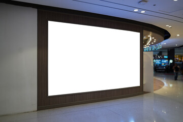 large empty billboard in shopping mall, prime retail location for high-impact branding - 742664176