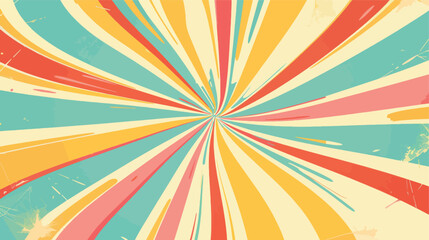 Groovy retro swirl burst summer banner illustration vector