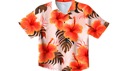 floral hawaiian shirt lies, isolated on transparent background, png file